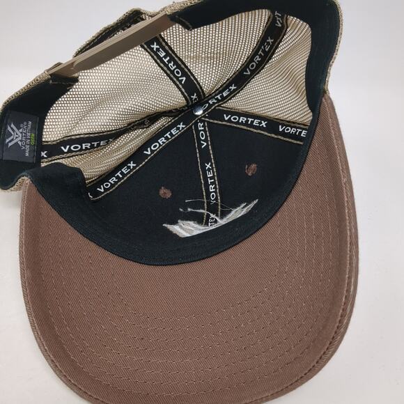 Vortex Snapback Mesh Back Trucker Hat Brown One Size Embroidered Outdoor - Picture 7 of 9